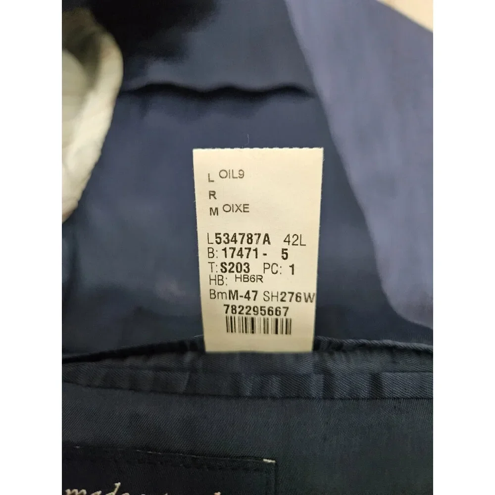 Ralph Lauren Blue Silk Wool Blend Sport Coat Blazer Suit Jacket Men's 42L